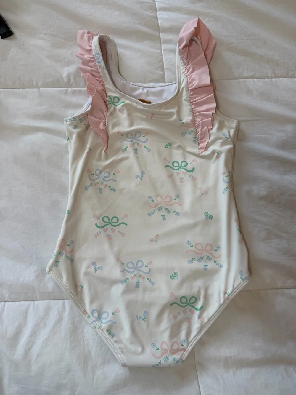The Beaufort Bonnet Company Kids One-Piece Swimsuit in Cream and Pink